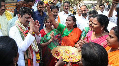 CM Ramesh seeks blessings at Simhachalam Temple in Visakhapatnam before launching his political campaign for the upcoming general elections