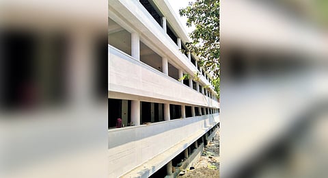 A view of the rooms in the temple