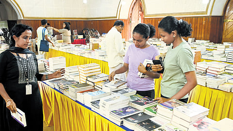 Attendees at the ‘Pusthakolsavam 2024’ exhibition organised by Kerala Bhasha Institute at Ayyankali Hall, Thiruvananthapuram, on Sunday 