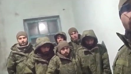 A screengrab of a video where seven Indians are seen requesting the MEA to bring them back from the Russia-Ukraine war zone 