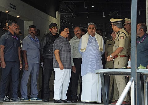 Karnataka CM Siddaramaiah visited the Rameshwaram Cafe's Brookefield branch on March 2, 2024, following the IED blast that occurred on Friday afternoon, which left 10 people injured. Accompanying the CM were police officials, including Raman Gupta, Additional CP (East), as they inspected the blast site. 