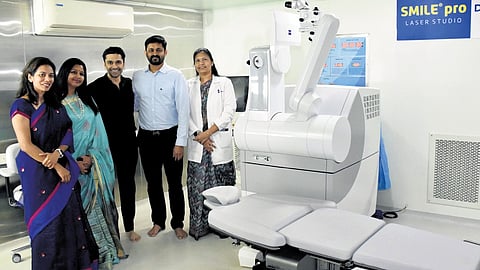 Senior Consultant Ophthalmologist Dr Preethi Naveen with the newly-launched ‘ReLEx SMILE PRO’ procedure machine  | Express