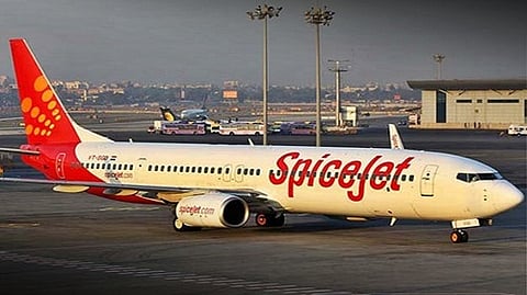 A SpiceJet aircraft at the IGI airport in Delhi.