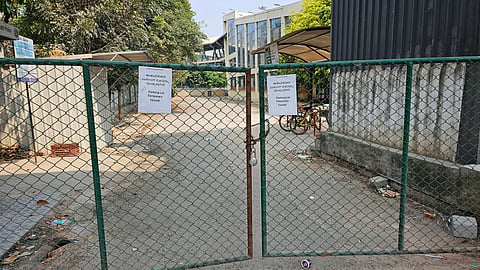 A shot from the closed parking lot of the Baiyappanahalli Metro station.