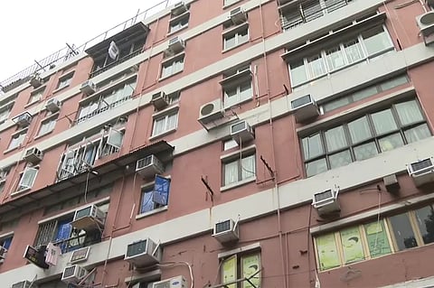 This image made from video shows an exterior of building where babies were found, Saturday, March 9, 2024.