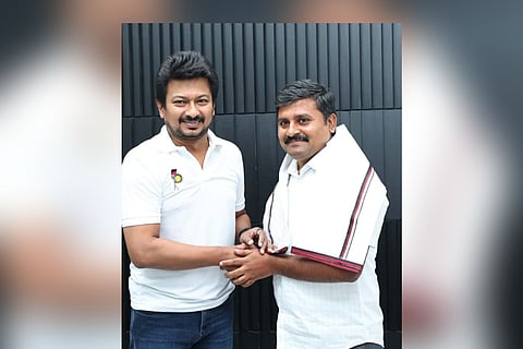 A file photo of DMK minister Udhayanidhi Stalin with KN Arun Nehru.
