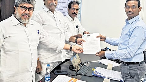 YSRC leaders submitting a representation to Additional CEO on Friday 