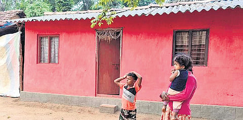 A tribal settlement near Balugodu in Kodagu district 