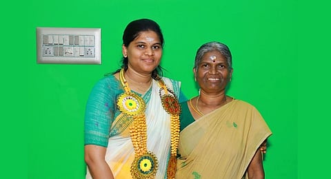 S Inba with her mom S Stella