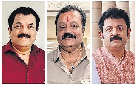 Mukesh, Suresh Gopi, Krishna Kumar (all contesting in this election)