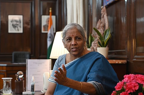 Nirmala Sitharaman during an interview with The New Indian Express. The Finance Minister must look at generating growth that lifts all boats in her budget. 