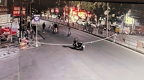 A grab of the CCTV footage of the accident spot.