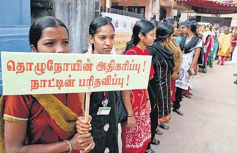  Students participating in leprosy awareness campaign in Chennai 