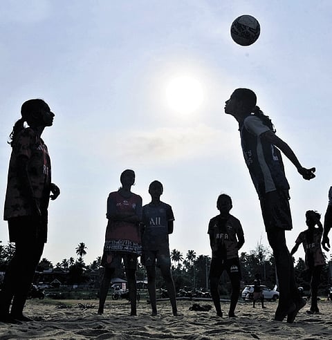 A football coaching session in Kochi. 
