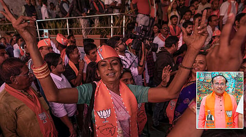 (inset) BJP's Surat Lok Sabha seat candidate Mukesh Dalal.