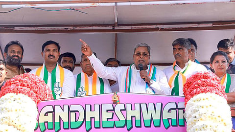 Chief Minister Siddaramaiah campaigned for Kolar INC candidate Goutham on Sunday. 