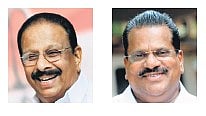 Congress leader K Sudhakaran and  CPM leader E P Jayarajan