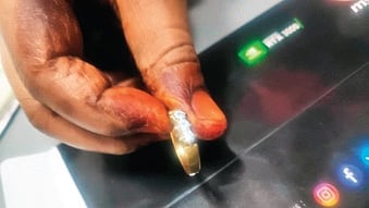The diamond-studded wedding ring at the Passport Seva Kendra in Lalbagh.