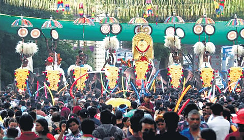 The Pakal Pooram of Thiruvambady held in connection with Thrissur Pooram.
