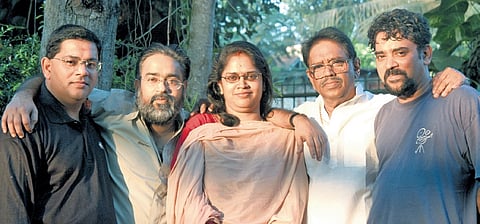 Sangeeth Sivan with father Sivan, brothers Santhosh Sivan, 
Sanjeev Sivan and sister Saritha Rajeev