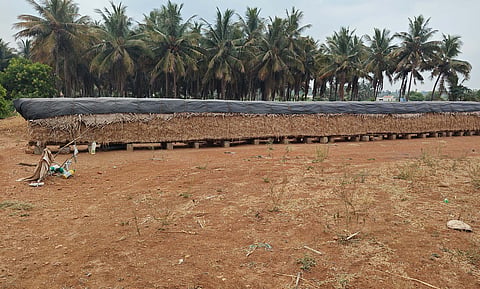 Parattarai storage created by S Moorthy in his farmland in Palladam. 