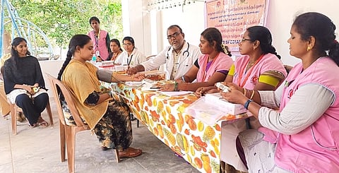 Thanjavur1

A woman being screened at a special camp for Non communicable diseases  conducted by  the City Health Department in Thanjavur. 
