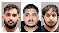 From left: Karan Brar, Karanpreet Singh and Kamalpreet Singh arrested in Canada in the Nijjar murder case