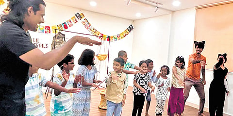 The interactive theater performance.