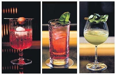 Umeshu spritz; The Madras; Cucmber and mint gimlet