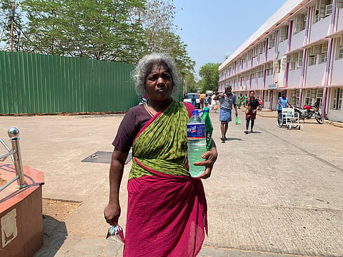 Visitors have  to walk down to the ground flood to fill bottles every time
