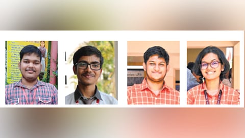 (From left) Sanat Mishra, Ronit Kumar Rout, Sashwat Panigrahi, Adyasha Syam