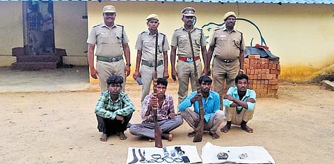 Based on their statement, Marappan was booked for poaching the female elephant while all four were booked for killing monitor lizard. 