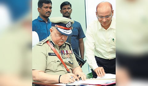 Harish Kumar Gupta taking charge as DGP of Andhra Pradesh 