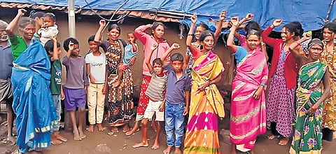 A recent protest by the residents of Goluru hamlet 