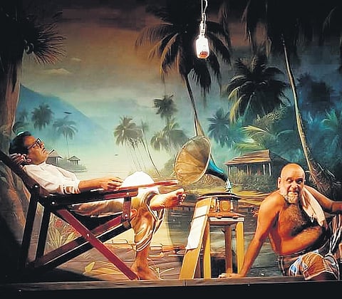 Artists of Sahithi Theatres stage a drama based on Vaikom Muhammed Basheer’s 'Mucheetukalikkarante Makal' at Pastoral Orientation Centre in Kochi