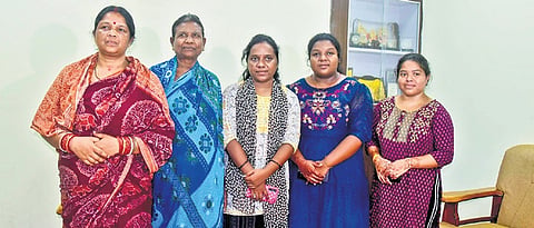 Family members of Majhi at their residence in Bhubaneswar on Tuesday