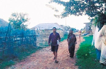 The voters crossed the crocodile-infested Bausagali river on the day to cast their votes. 