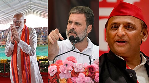 PM Narendra Modi, Congress leader Rahul Gandhi, Samajwadi Party president  Akhilesh Yadav.