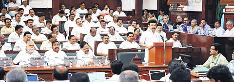 CM MK Stalin  addressing the Assembly on Saturday, June 29, 2024.