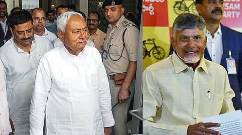 Bihar Chief Minister Nitish Kumar  and Telugu Desam Party (TDP) President Chandrababu Naidu. 