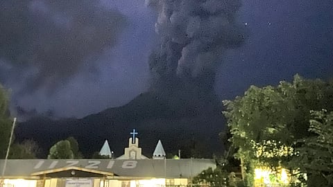 Smoke erupts from the Mount Kanlaon volcano 