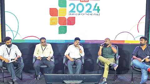 Jibu Elias, Mozilla Responsible Computing Fellow, speaking at a panel discussion at ‘Transcend India 2024’ conclave organised by NASSCOM FAYA:80 at Technopark in Thiruvananthapuram 