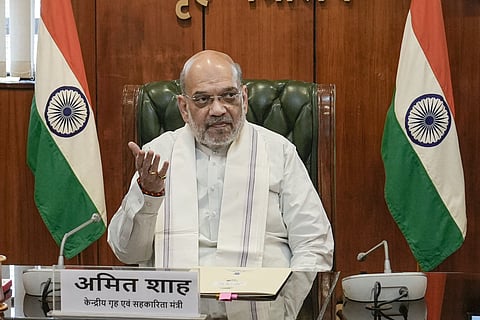 nion Home Minister Amit Shah chairs a high level meeting to review security situation in Jammu and Kashmir and preparedness for Amarnath Yatra, in New Delhi, Sunday, June 16, 2024. 