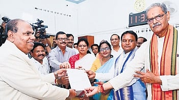 Surama Padhy filing nomination
