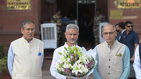 BJP MP S Jaishankar takes charge as the External Affairs Minister a day after portfolio allocation, in New Delhi.
