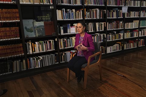 Mexico City Mayor Claudia Sheinbaum speaks during an interview at La Carbonera Library, in Mexico City, March 2, 2023.
