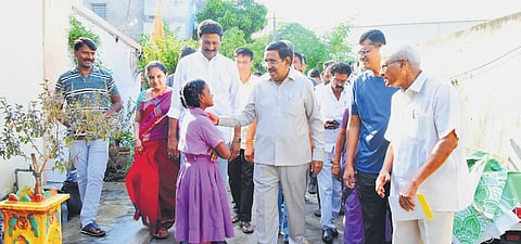 MAUD minister P Narayana inspects Rellies colony in Vijayawada