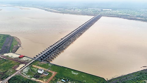 The Kaleshwaram Lift Irrigation Scheme is receiving huge inflows, forcing officials to lift 85 gates of the Lakshmi barrage at Medigadda. The inflow through the Godavari and Pranahita rivers was 3,73,500 cusecs and the outflow was 3,75,500 cusecs. The capacity of the barrage is 16.17 tmcft 
