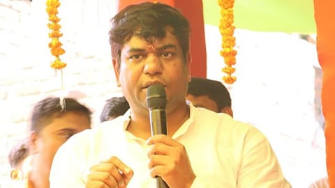 Mukesh Sahani of the Vikassheel Insaan Party, whose father was recently killed in the state, took part in the march
