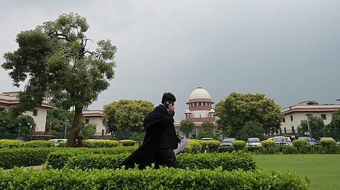A view of the Supreme during the Court begins hearing cases relating to alleged paper leak and malpractices in NEET-UG 2024 exam, in New Delhi on Thursday.  